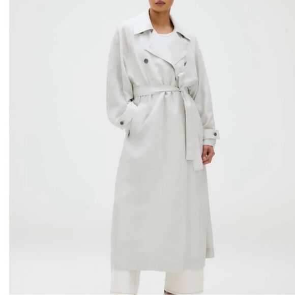 Calvin Klein Women's Relaxed Double-breasted Trench Coat lunar rock NWT 2 - Picture 1 of 12